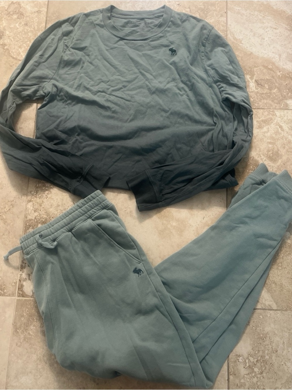 Abercrombie & Fitch Teal Sage Gradient Joggers